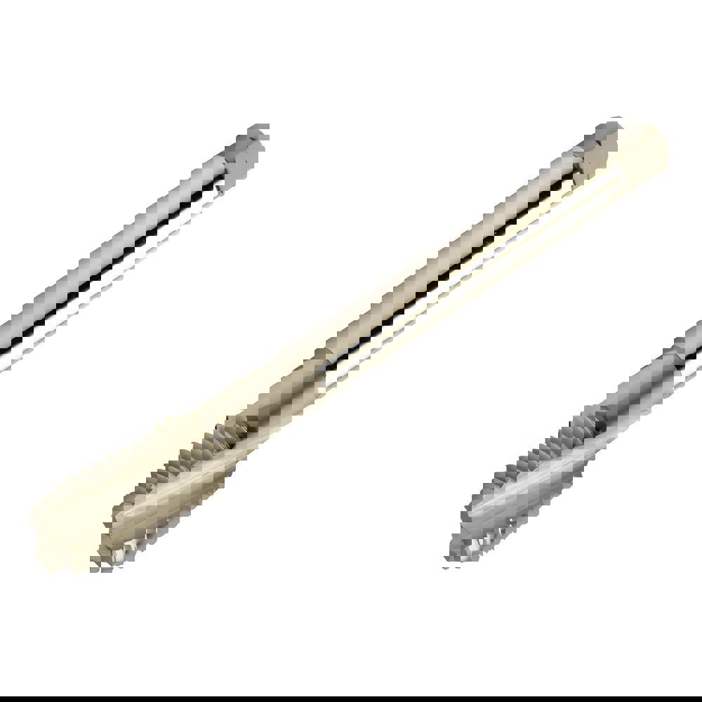 Spiral Flute Tap: M8x1.25 Metric, 3 Flutes, Semi-Bottoming, 6H Class of Fit, Powdered Metal & High Speed Steel, Bright/Uncoated